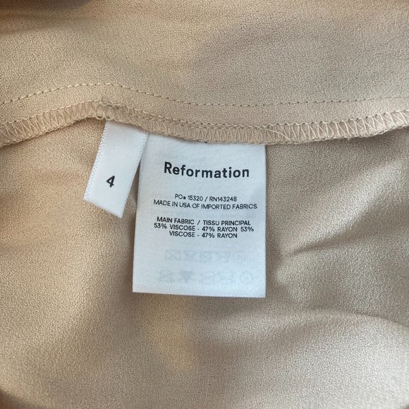 NWT Reformation Sunrise Dress - Champaign Size 4 - Picture 7 of 7